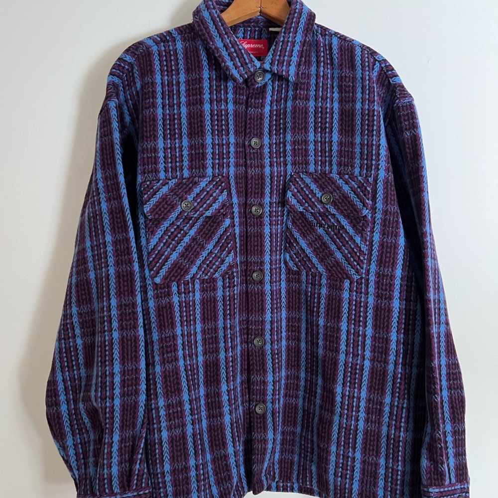 Supreme Purple and Blue Heavy Plaid Shirt